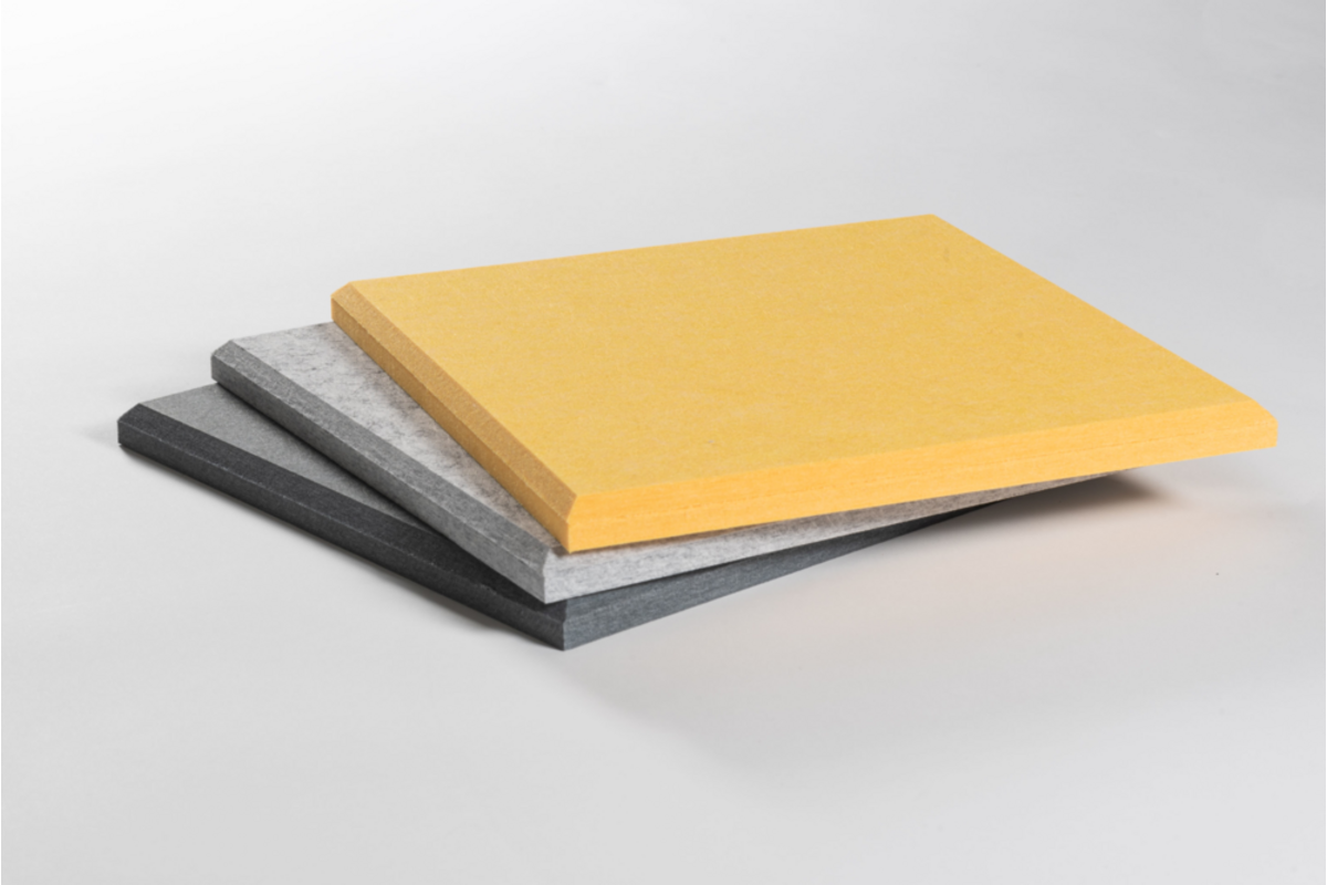 Akoestische PET-vilt wandtegels, set24, combi set geel,30x30 cm
