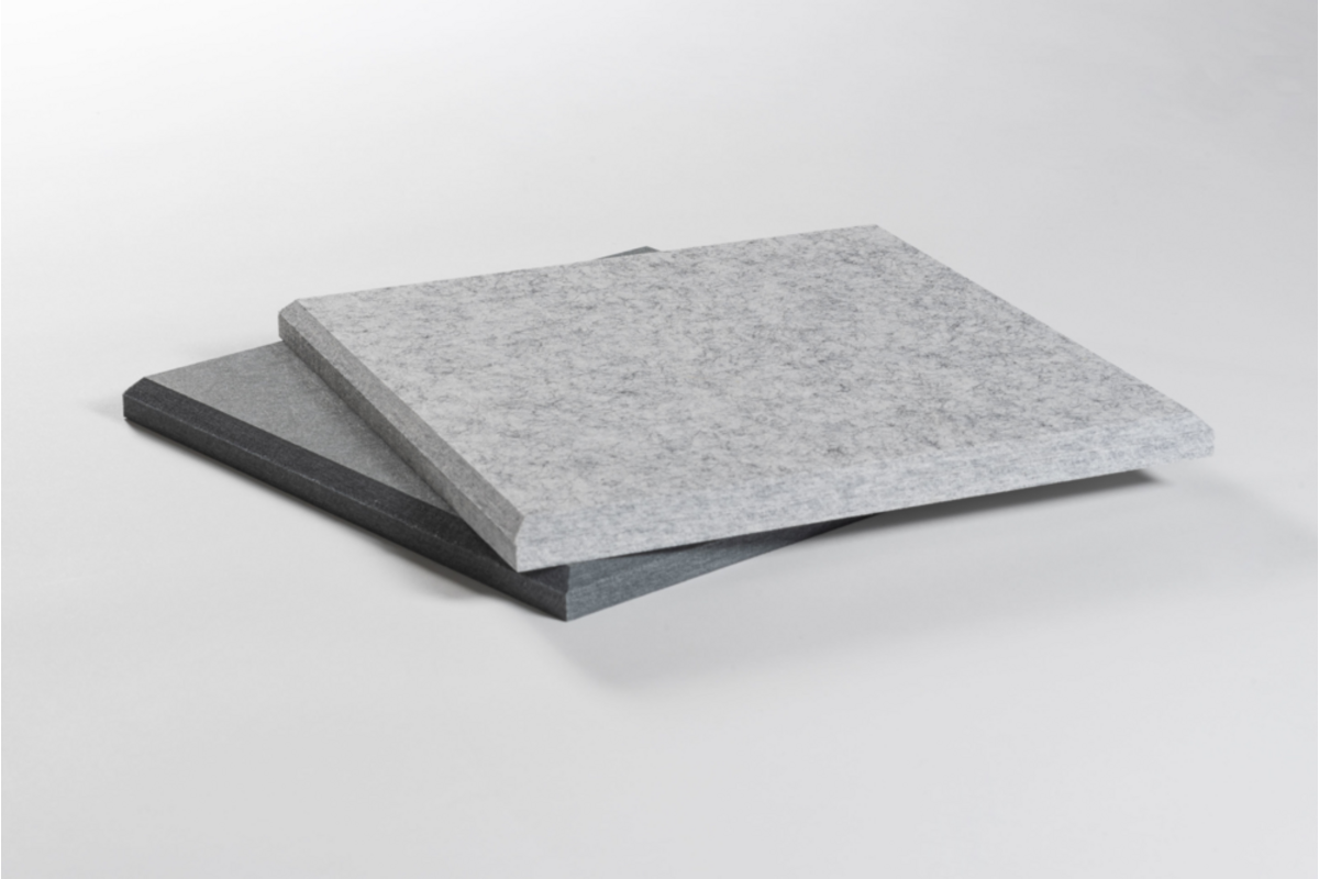 Akoestische PET-vilt wandtegels, set24, combi set grijs,30x30cm