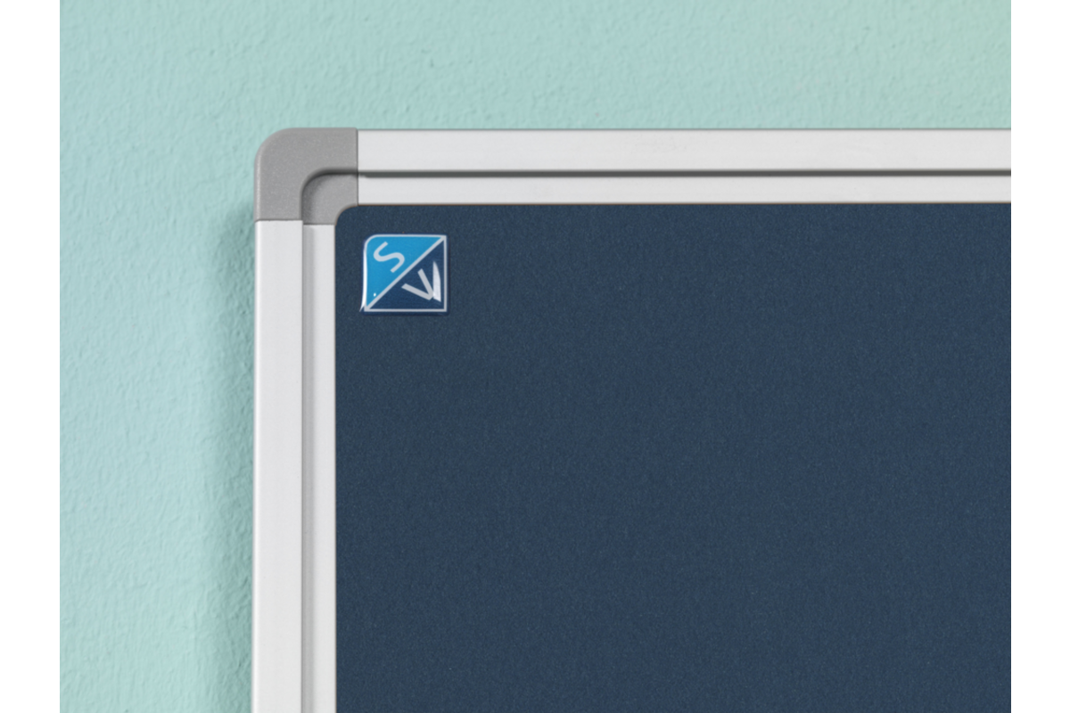 Prikbord Softline profiel 16mm, bulletin blauw, 120x300 cm