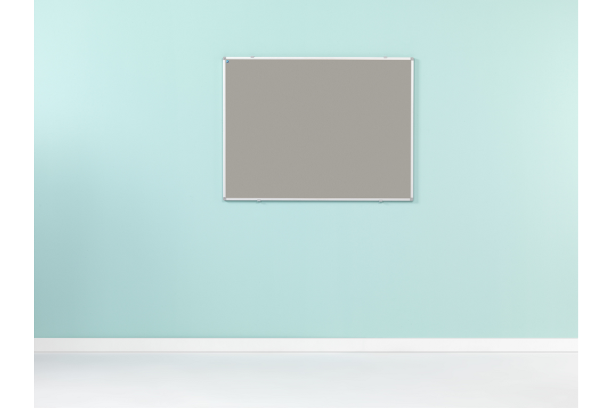 Prikbord Softline profiel 16mm, bulletin grijs, 120x180 cm