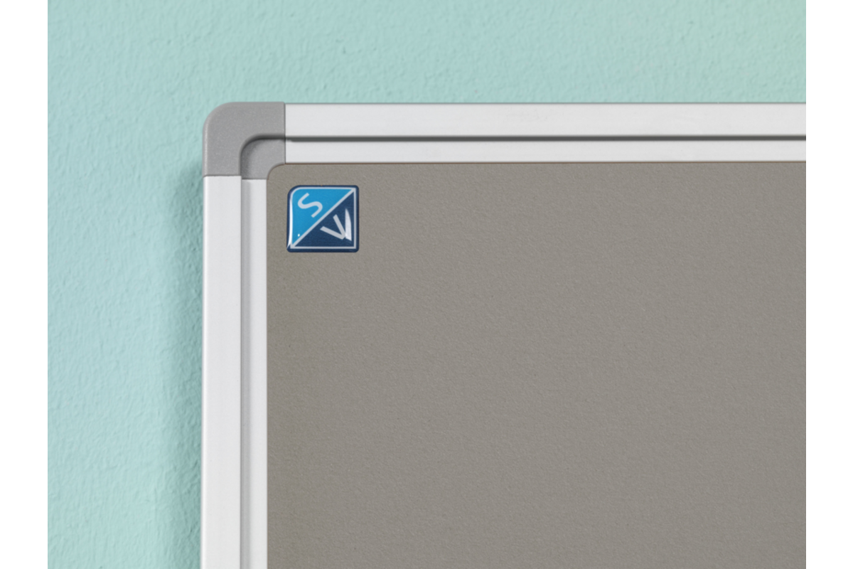 Prikbord Softline profiel 16mm, bulletin grijs, 120x300 cm
