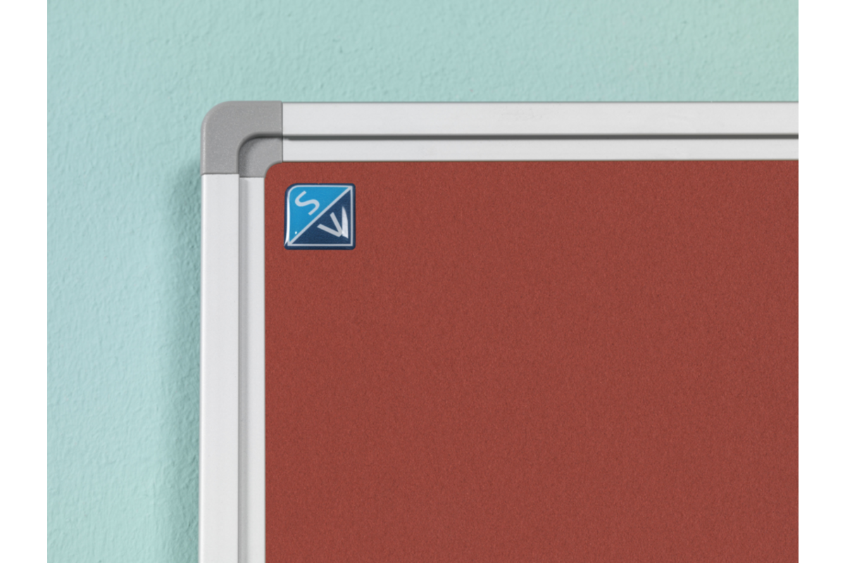 Prikbord Softline profiel 16mm, bulletin rood, 90x120 cm