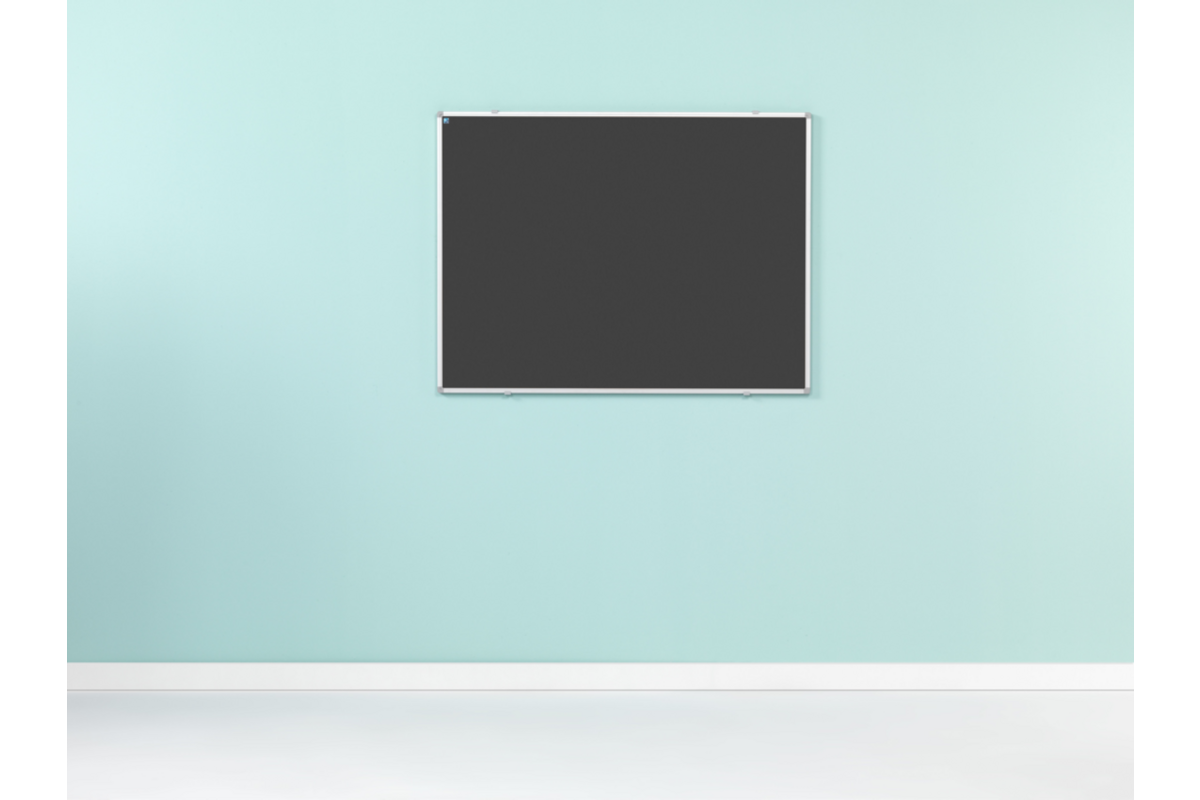 Prikbord Softline profiel 16mm, bulletin zwart, 120x300 cm