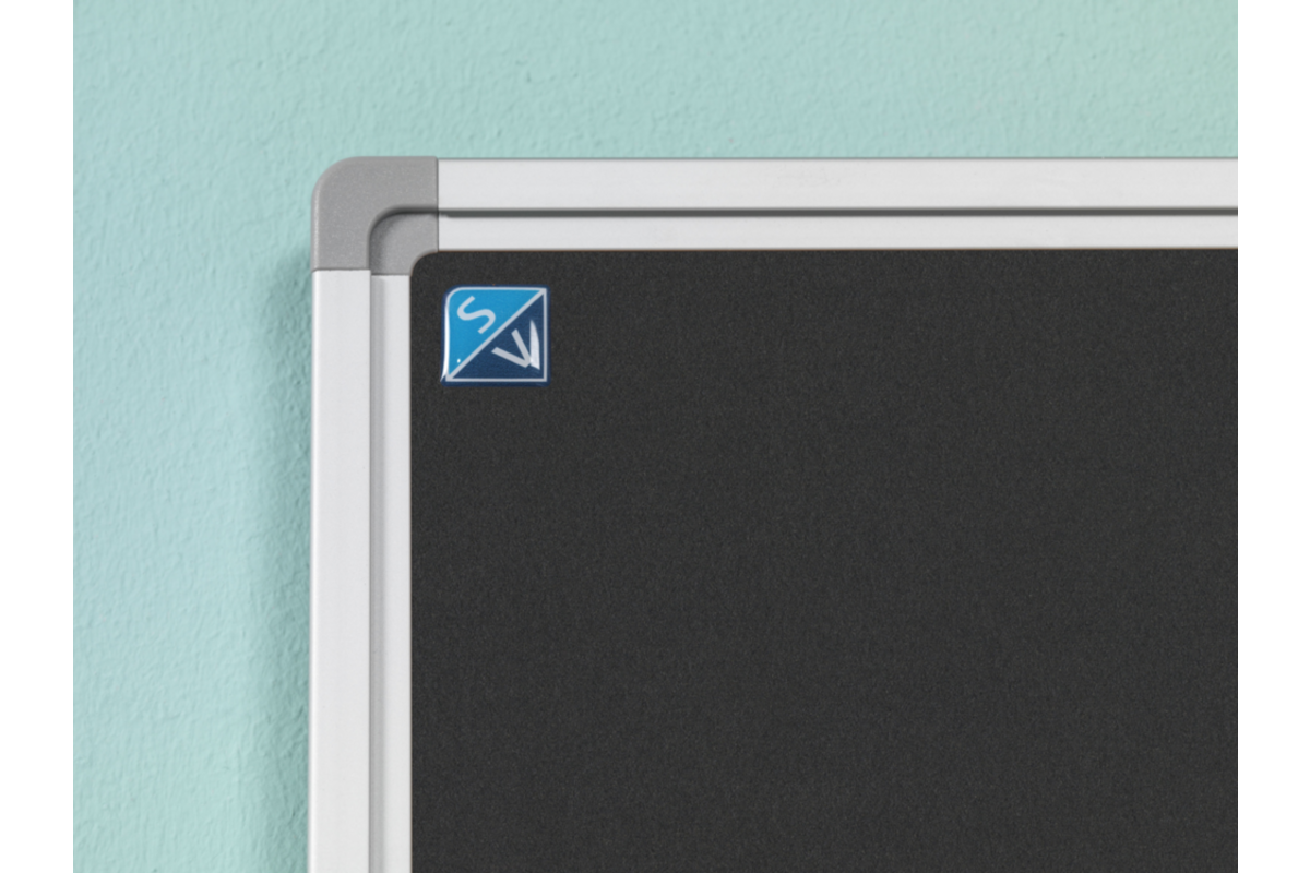Prikbord Softline profiel 16mm, bulletin zwart, 120x300 cm