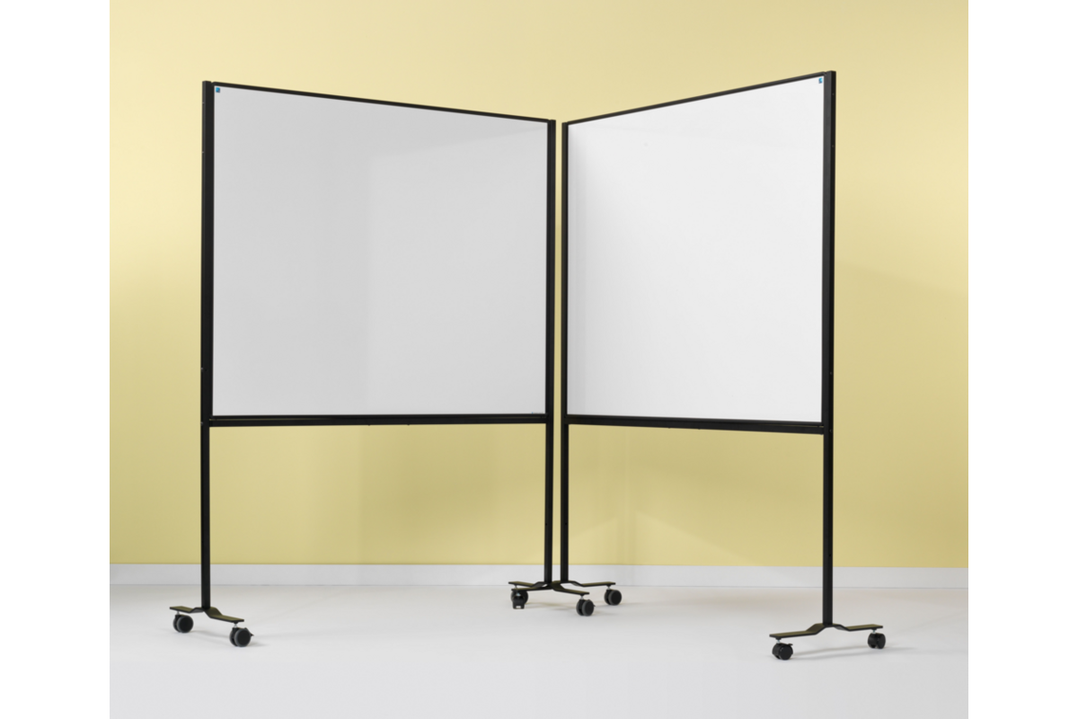 Verrijdbaar Work Board, emailstaal wit, 120x150 cm