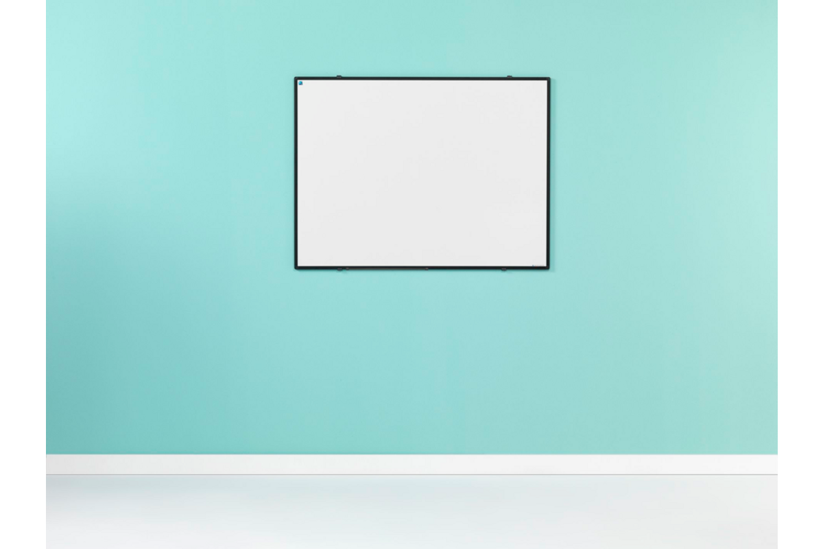 Whiteboard, wit emaille, Softline 8 mm - zwart profiel, 90x120 cm