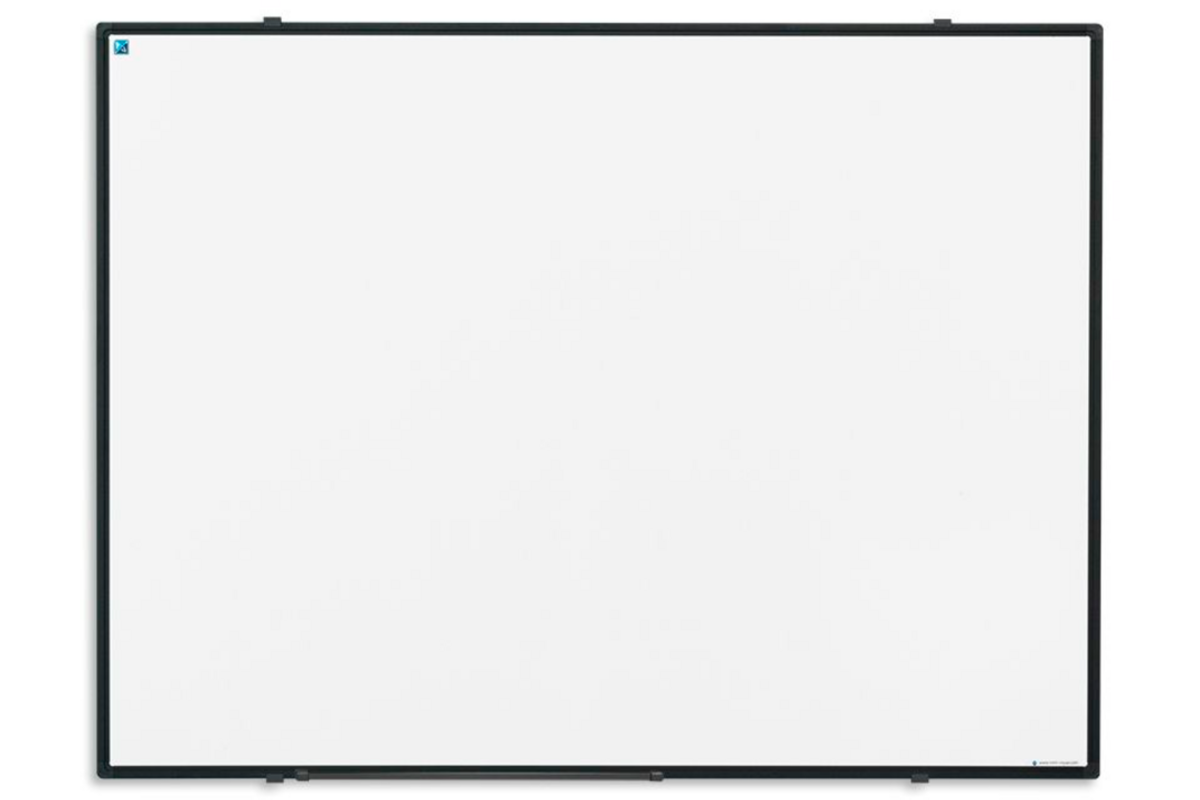 Whiteboard, wit emaille, Softline 8 mm - zwart profiel, 90x120 cm