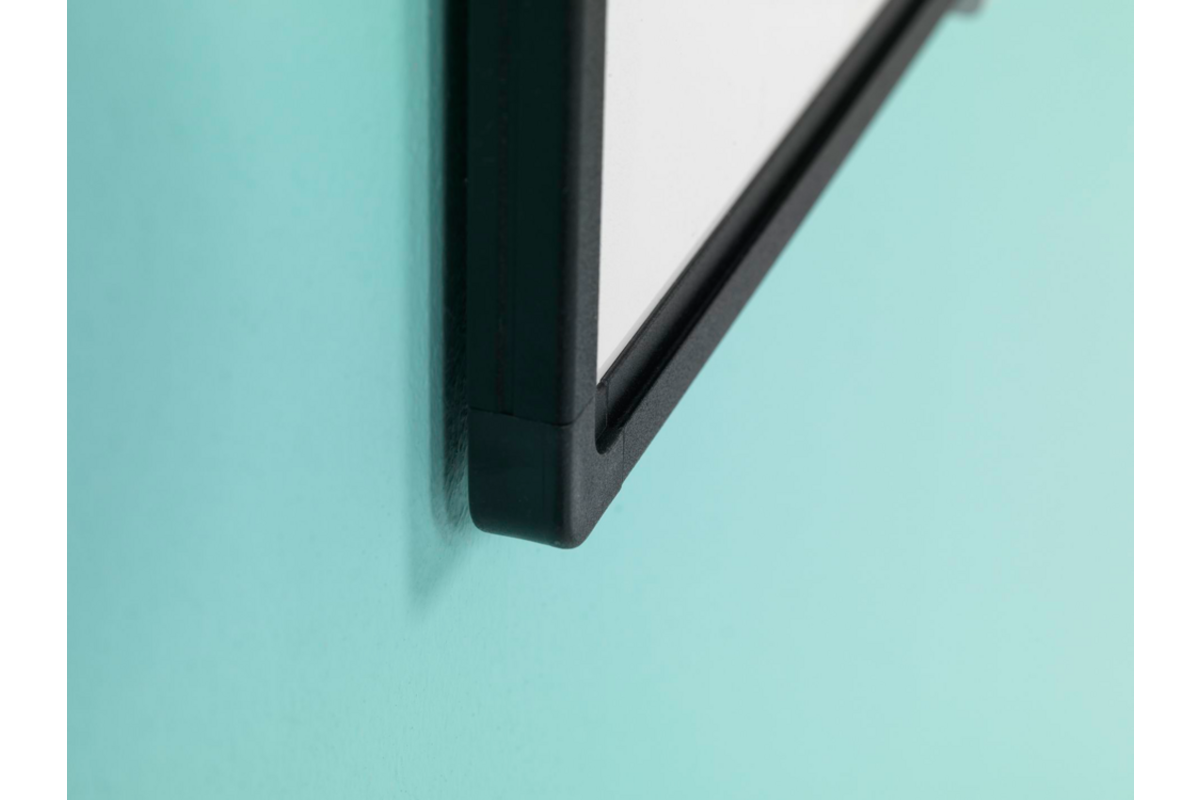 Whiteboard, wit emaille, Softline 8 mm - zwart profiel, 120x150 cm
