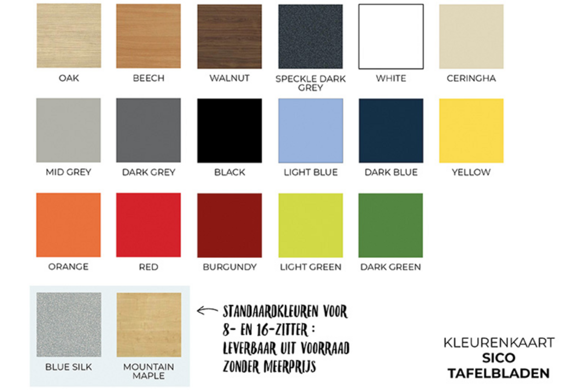 Achthoekige tafel, 8-zitter H74 136cm x 153cm x 74cm