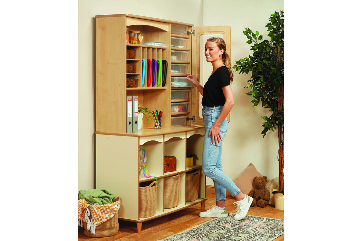 Kast multifunctioneel - Blad van Esdoorn en onderstel in crème, PT1151
