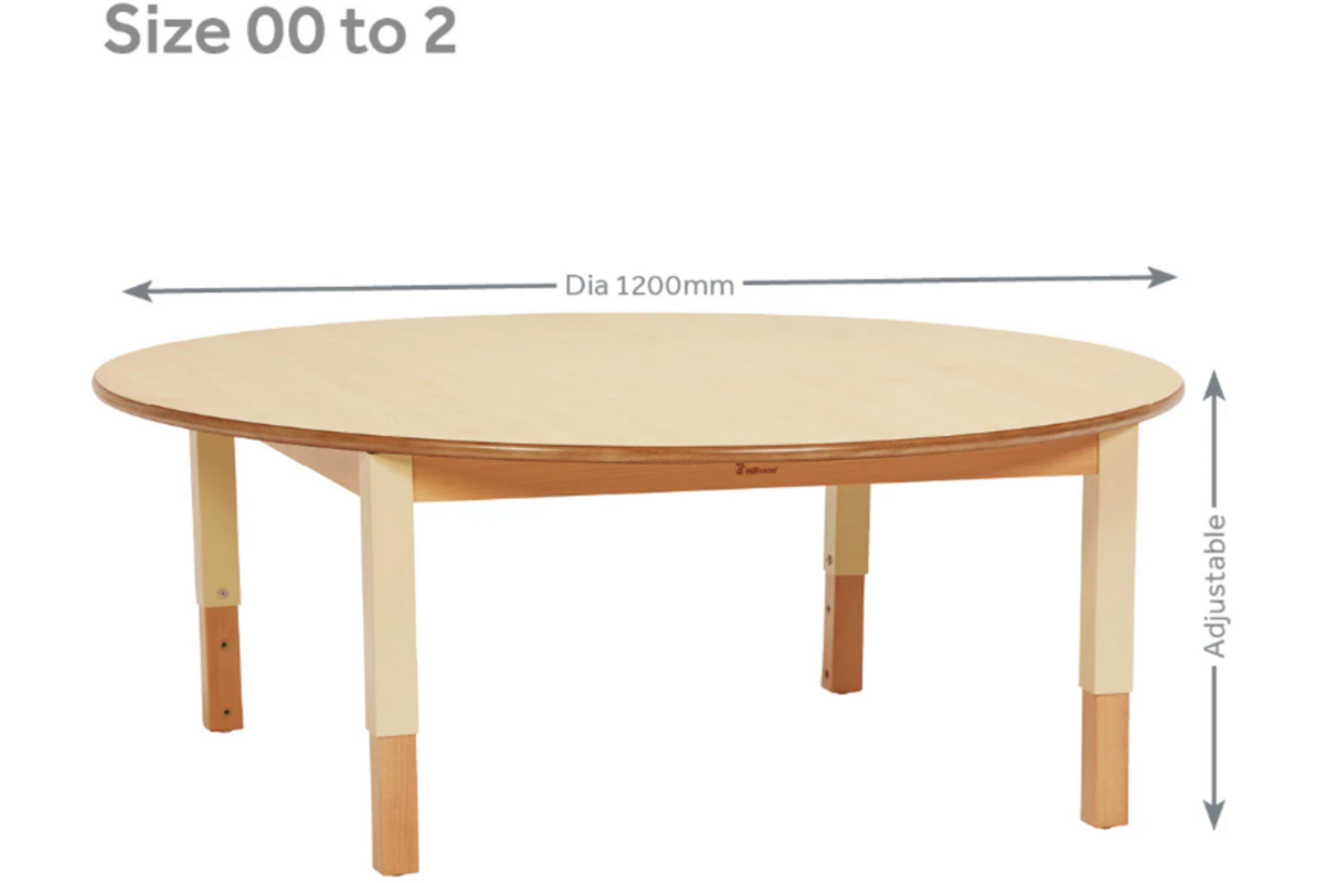 Tafel rond in hoogte verstelbaar, groot, PT1279