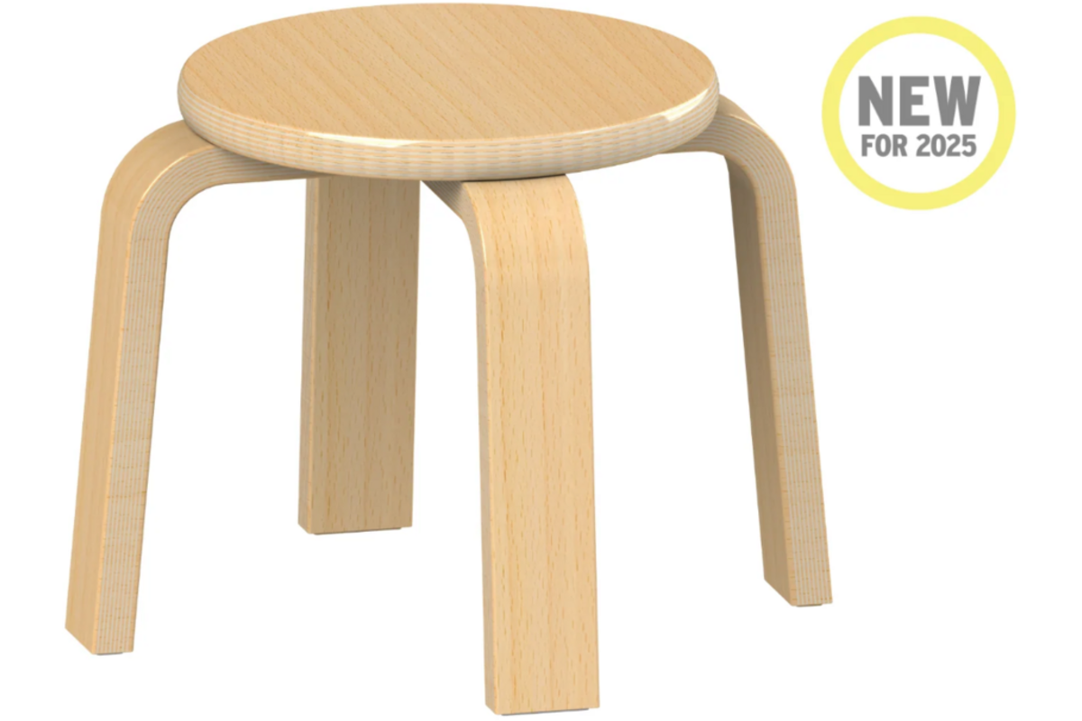 Kruk stapelbaar, hout, 21 cm, set van 4 stuks, PT1387