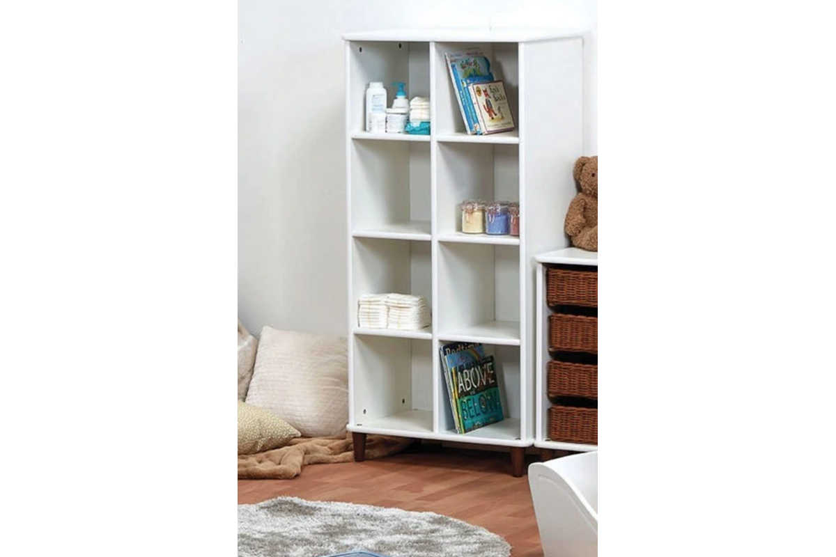 Kast met 4 x 2 kubussen en achterwand, wit, PT933