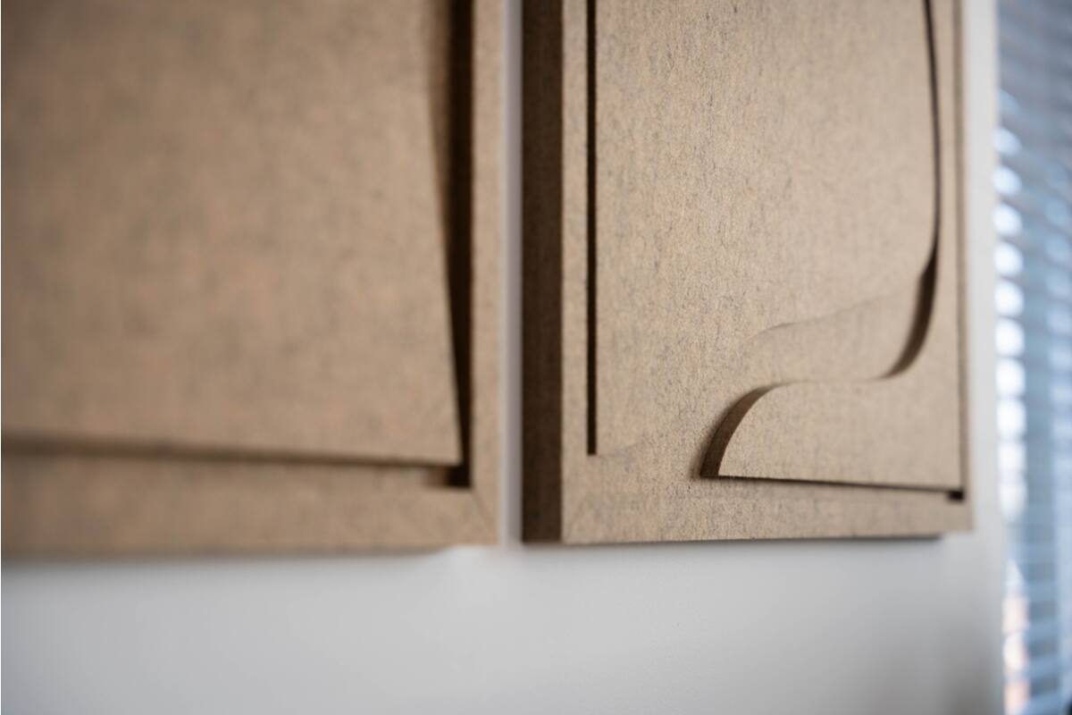FLOW 2 luik -Acoustic Art - Bruin, 2 stuks, 80x60 cm