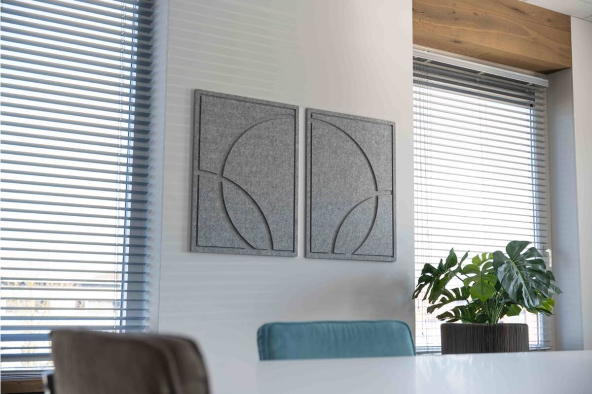 GEO 2 luik -Acoustic Art - Grijs, 2 stuks, 80x60 cm
