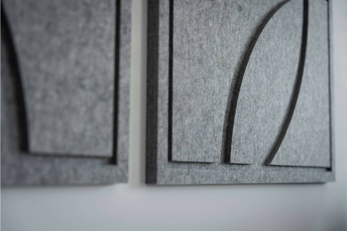 GEO 2 luik -Acoustic Art - Grijs, 2 stuks, 80x60 cm