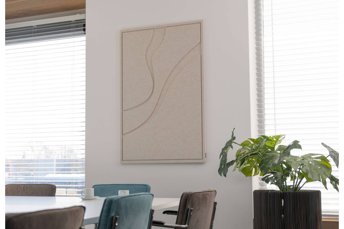 FLOW Large - Acoustic Art - Beige, 1 stuk, 120x80 cm