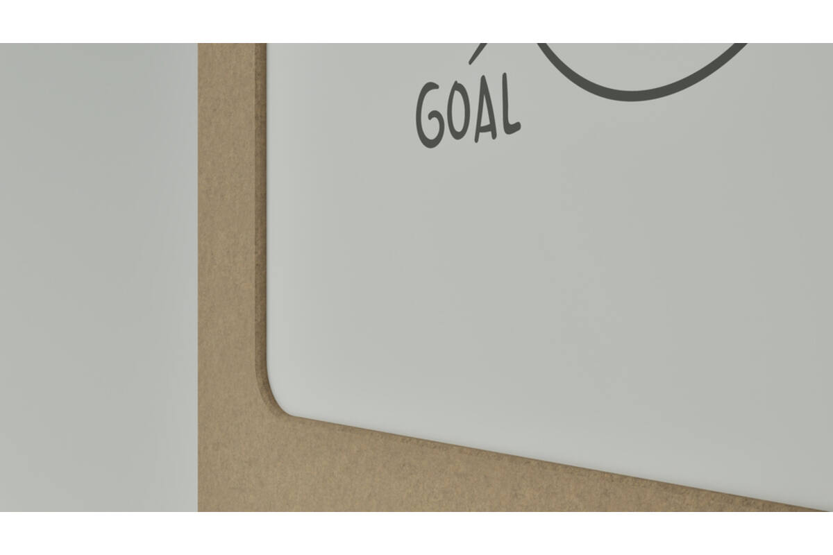 Akoestische whiteboard Silva, 200 x 120 cm, Beige, verrijdbaar