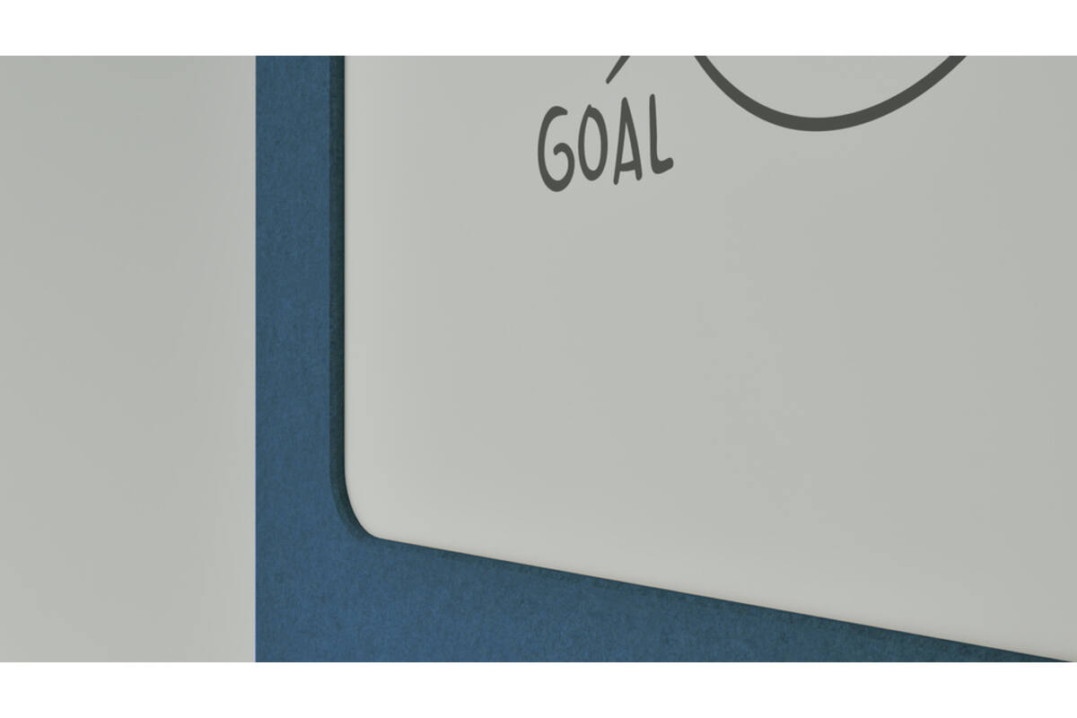 Akoestische whiteboard Silva, 200 x 120 cm, Blauw, verrijdbaar