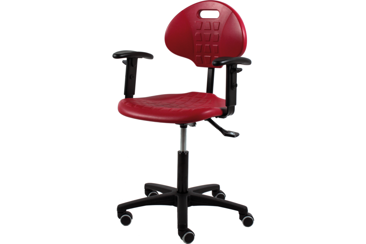 Leidsterstoel PUR rood met armleuning