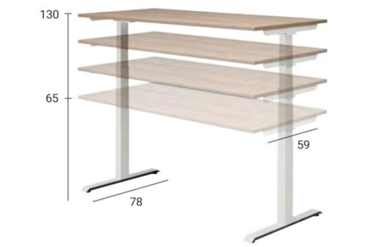 Bureau Flex 3+, Lindberg eiken, onderstel wit, 120x80 cm