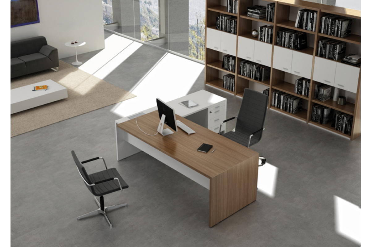 Werkplek T45 hoekopstelling 73 cm hoog, 200 x 194 cm incl. ladekast
