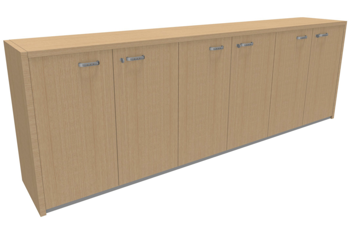 Kast Q4 258x45x134 cm, met top 30 mm, plint,soft close en zijwanden