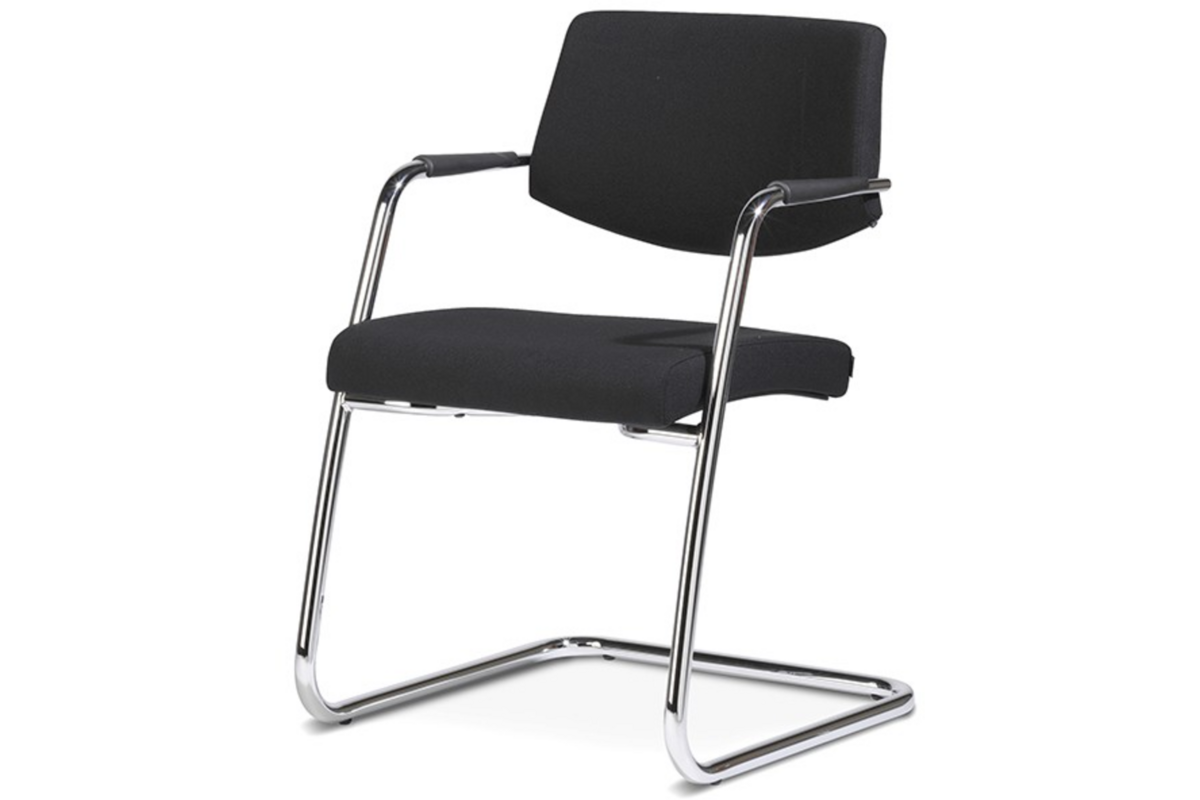Stoel Passepartout 20, BN-stof sledemodel chroom