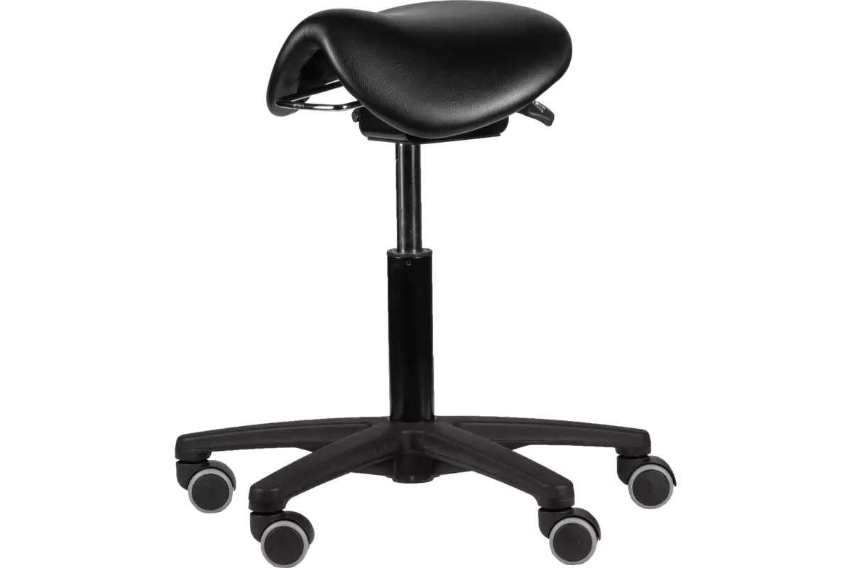 Zadelkruk zithoogte 50-69 cm, luxe kunstleder Matzwart/0