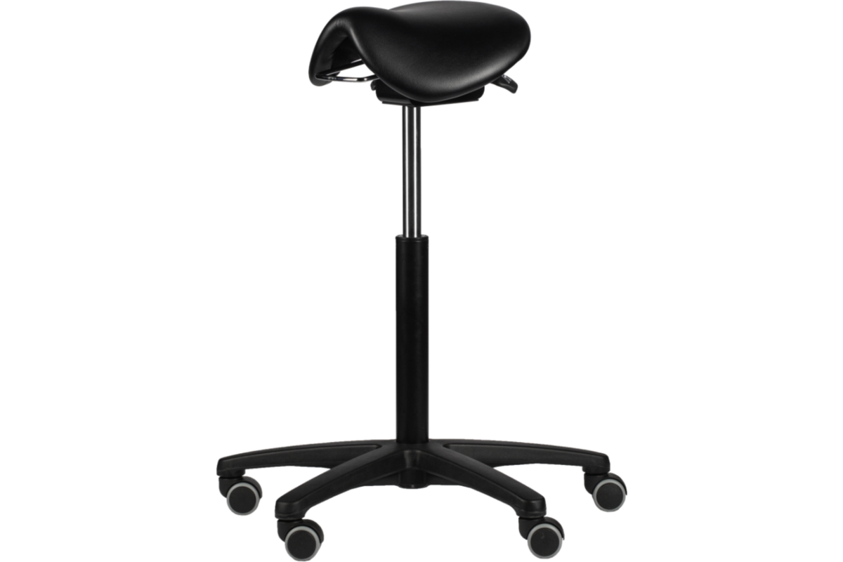 Zadelkruk zithoogte 59-115 cm, luxe kunstleder Matzwart/0