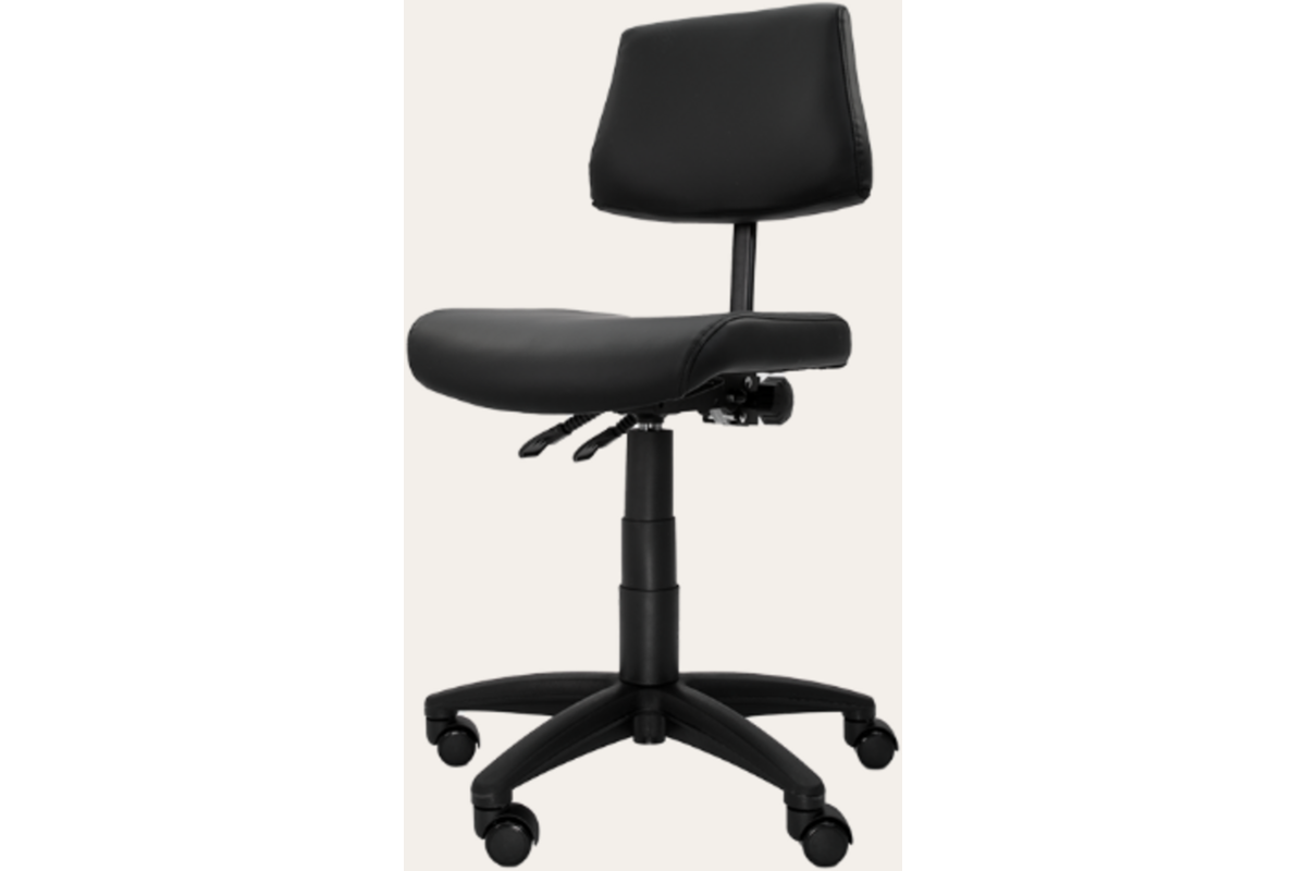 Stoel zithoogte 43-57 cm, luxe kunstleder Matzwart/00