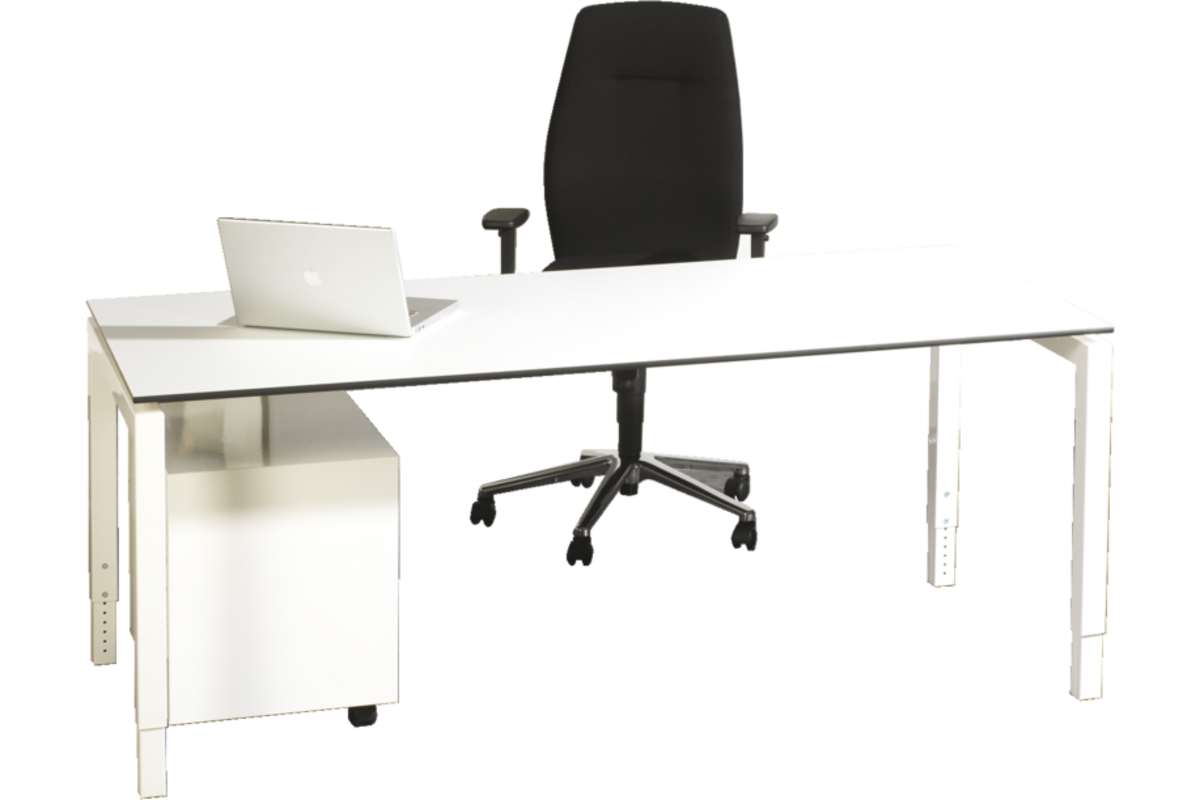 Werkplek Arca 180 x 80 cm melamine, instelb. 62-82 cm