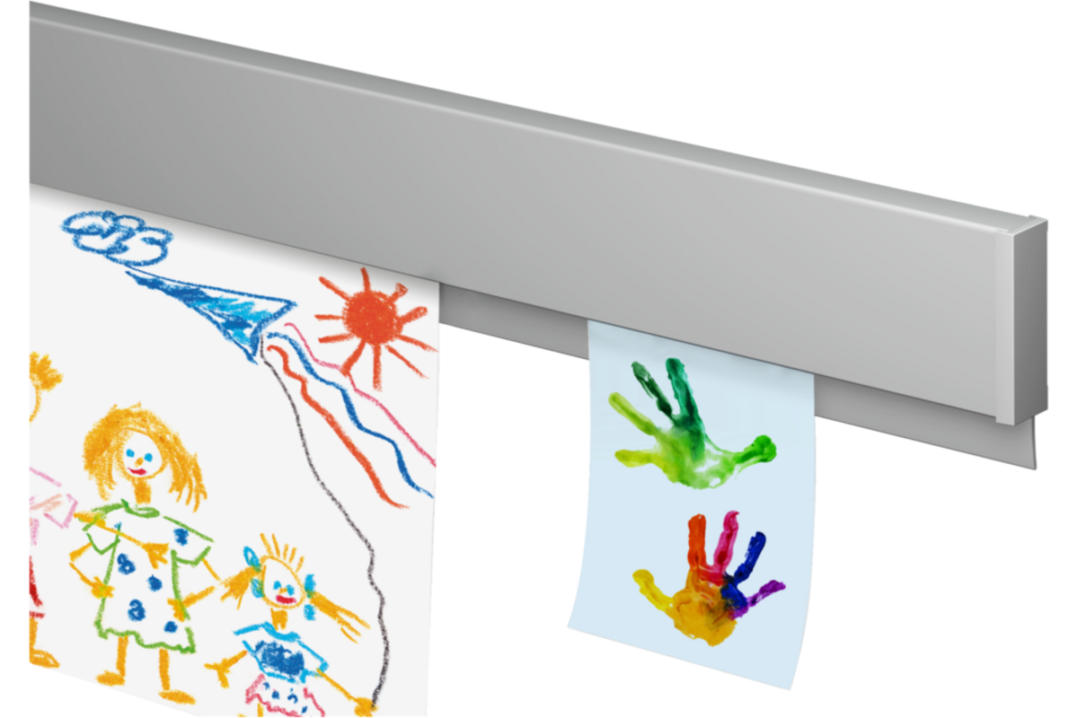 Info Rail alu 100 cm (inclusief bevestigingsmateriaal en eindkappen)