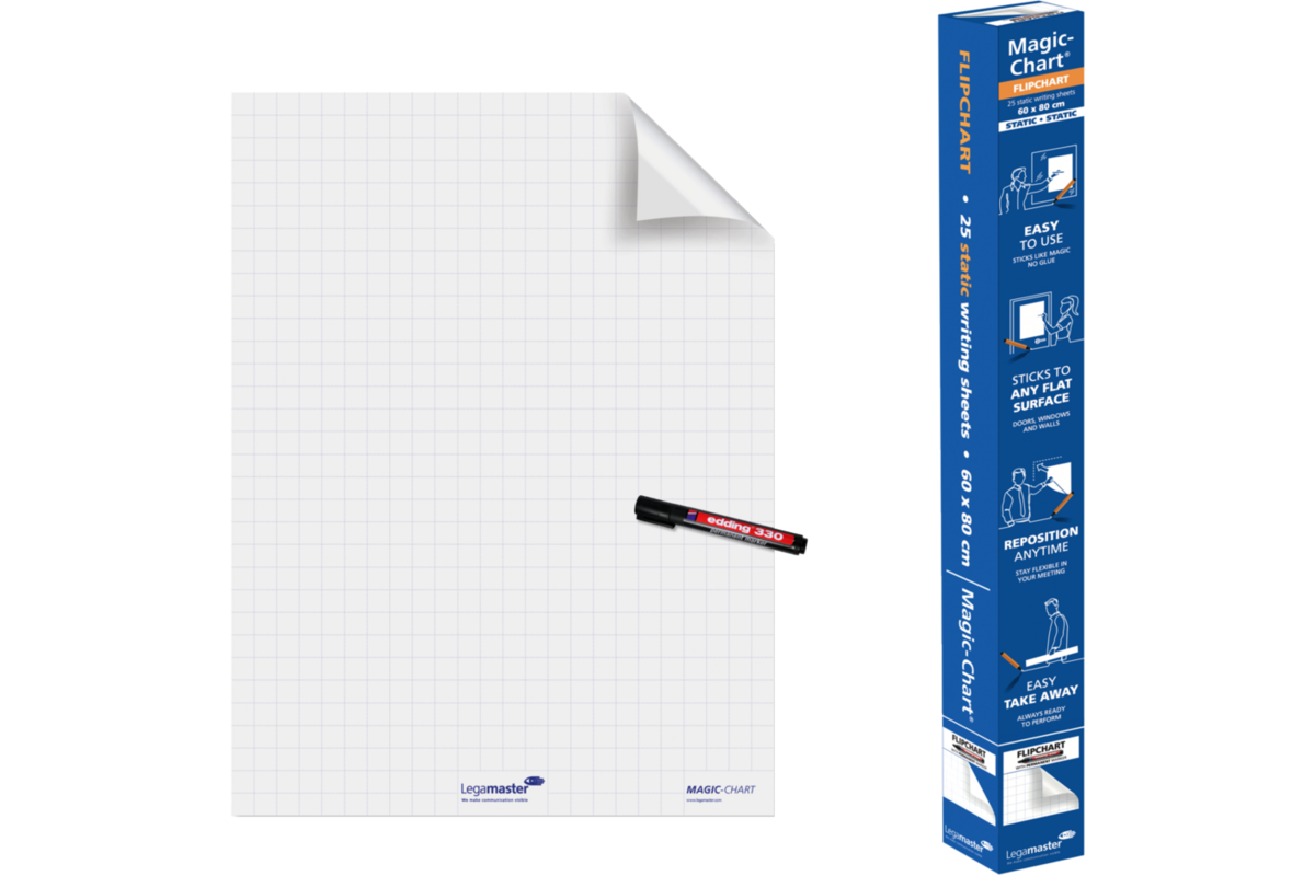 Schrijfvellen Magic-Charts flipchart ruit 60 x 80 cm, 25 vel