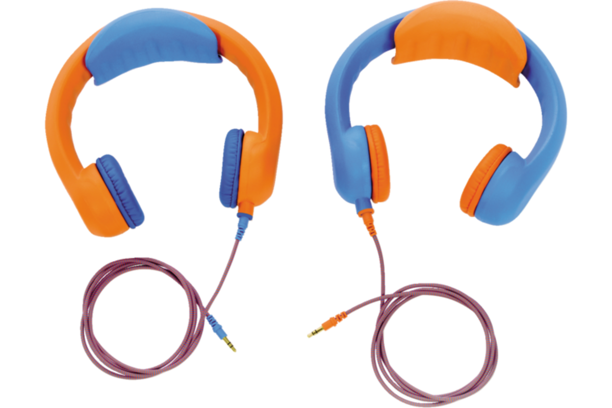 Safe 'n Sound hoofdtelefoon set van 6 st. (blauw/oranje) + 3 extra kabels