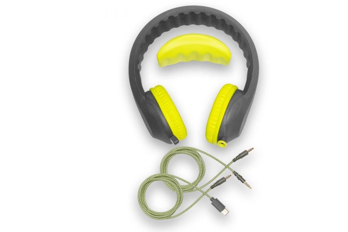 Safe 'n Sound hoofdtelefoon EduFlex Lime met Mini Jack en USB-C kabel