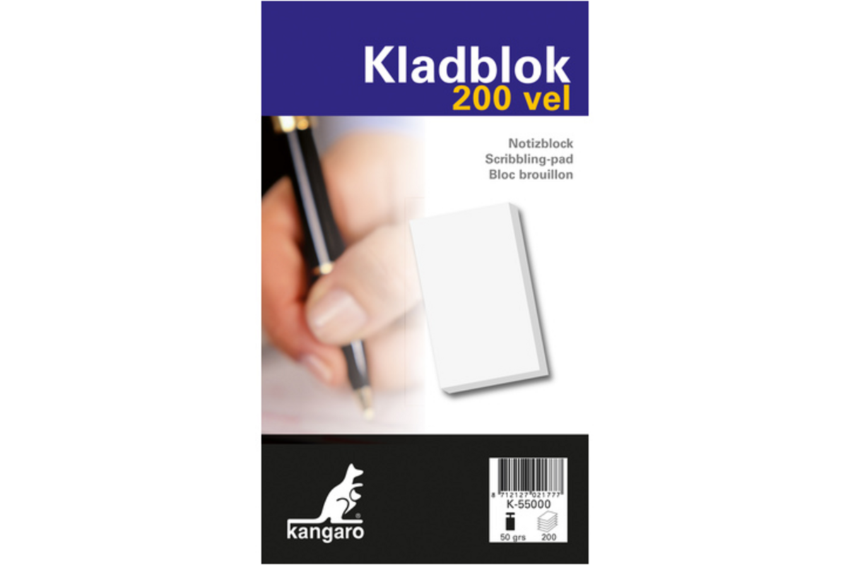 Kladblok 11,5 x 20 cm, 200 vel met voorblad