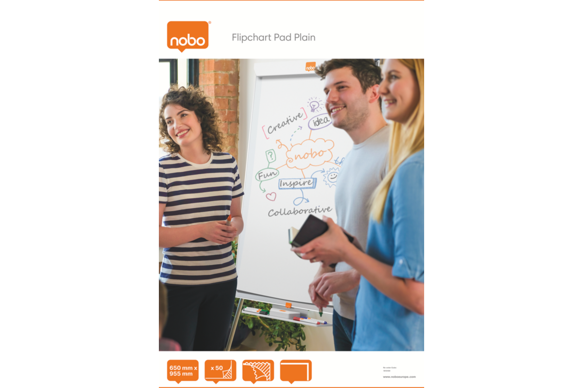 Flipoverblok Nobo geruit 650x955mm, 50 vel