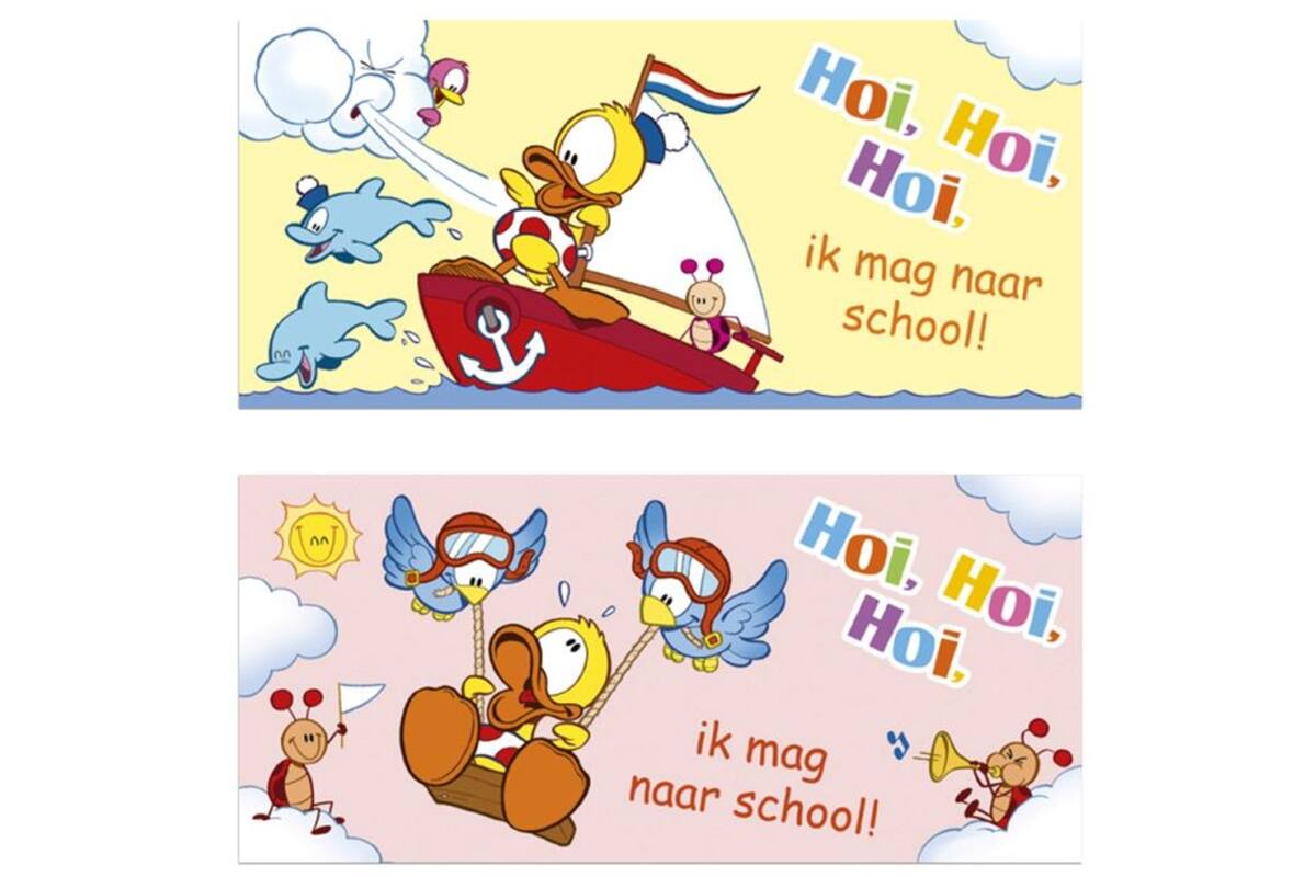 Oproepkaarten 5235 guusje school, 2 motieven, 25 stuks