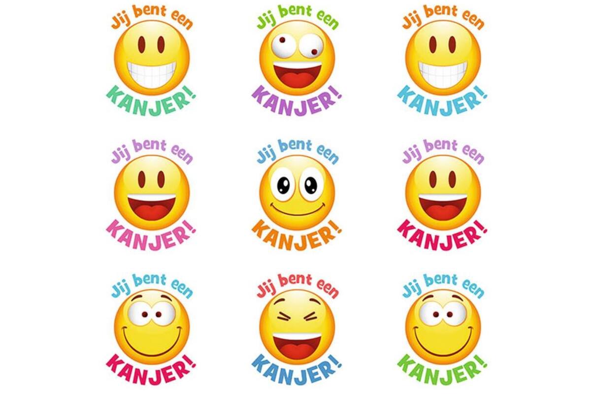 Beloningsstickers Kanjersmileys 384 , 12 motieven, 240 stuks