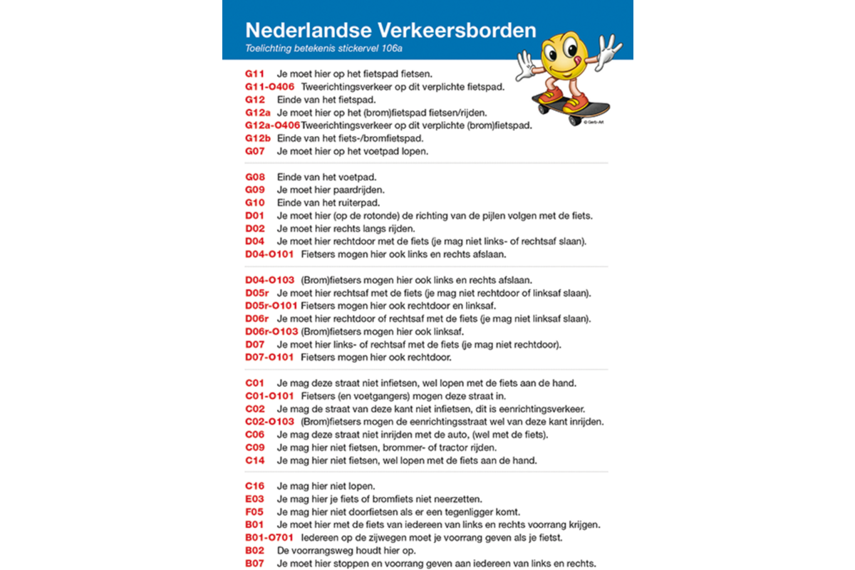 Beloningsstickers Verkeersborden 106, 70 motieven, 700 stuks
