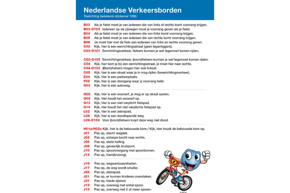 Beloningsstickers Verkeersborden 106, 70 motieven, 700 stuks