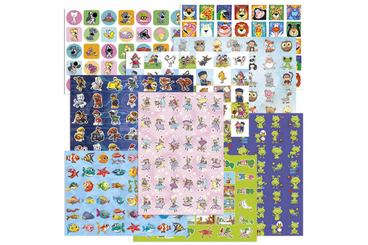 Beloningsstickers Mix Fantasie OB 319003, 15 motieven per vel, 720 stuks