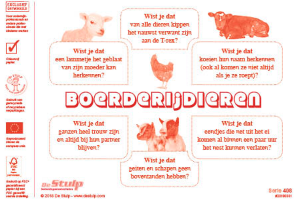 Beloningsstickers 408 boerderijdieren, 36 motieven, 720 stuks
