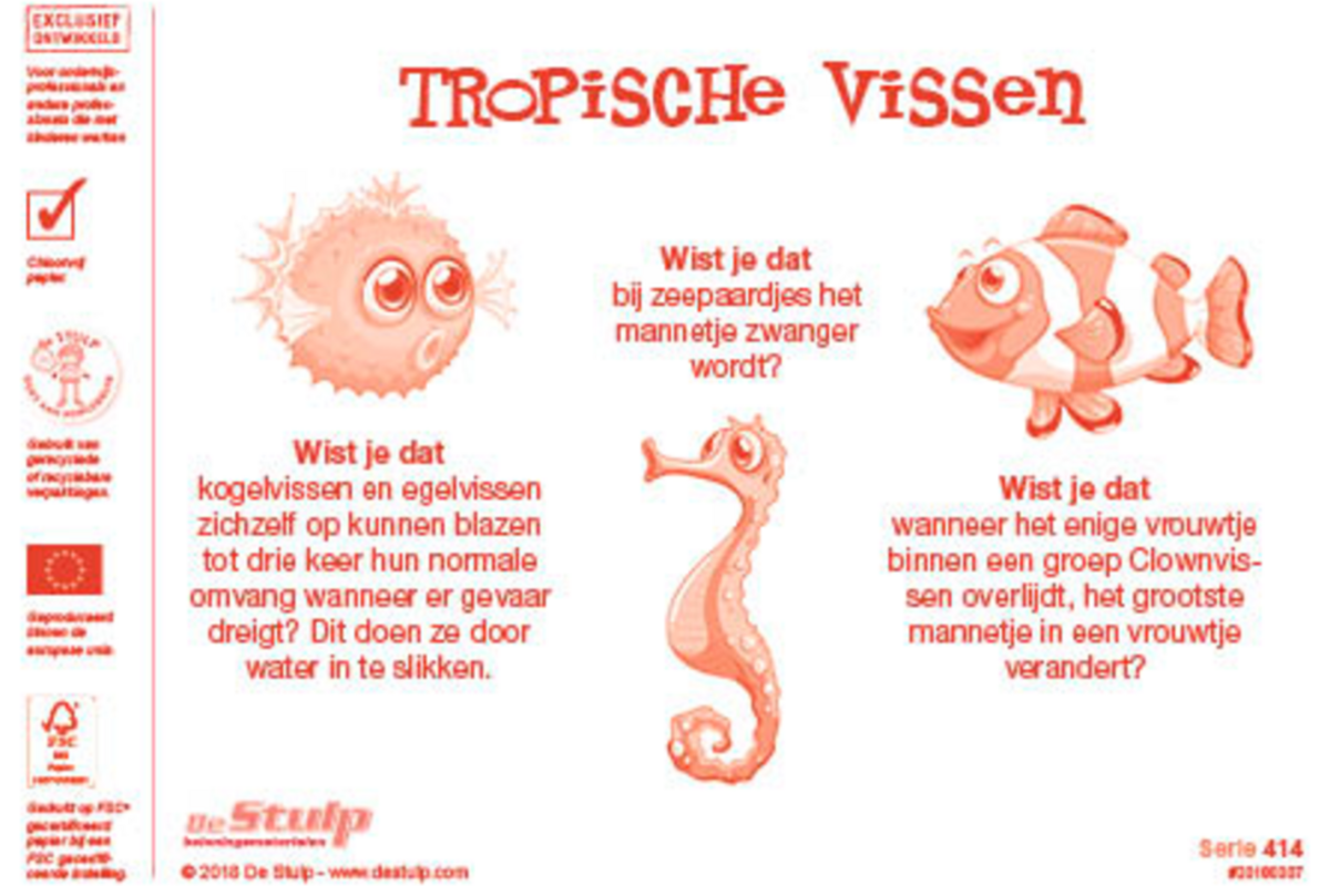 Beloningsstickers 414 kleurige vissen, 48 motieven, 960 stuks