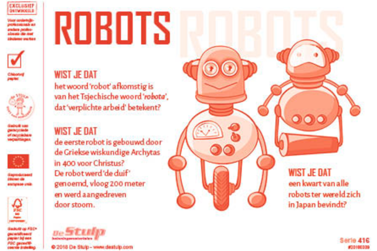 Beloningsstickers 416 Robots, 40 motieven, 720 stuks