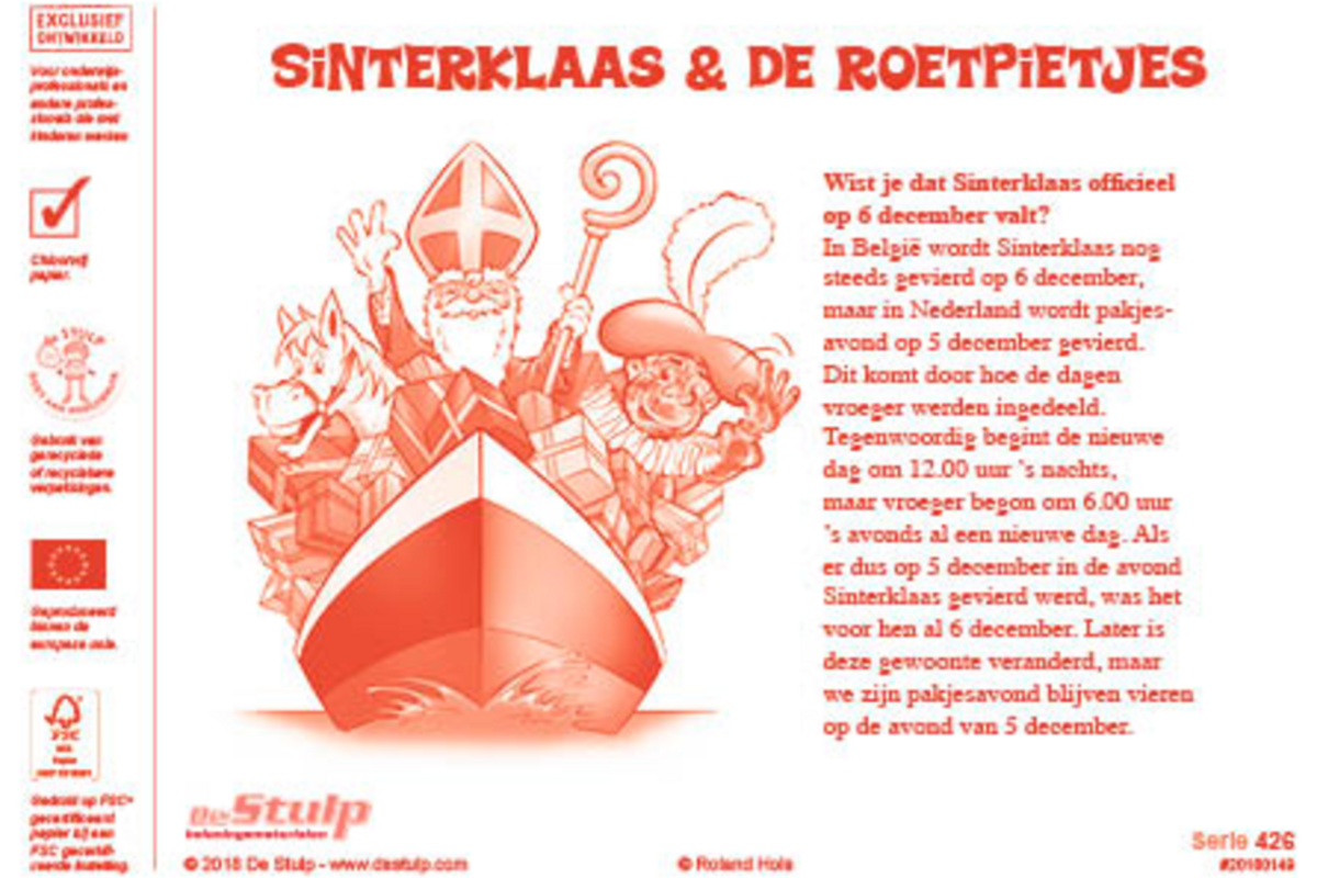 Beloningsstickers 426 Sint met pietjes, 30 motieven, 600 stuks