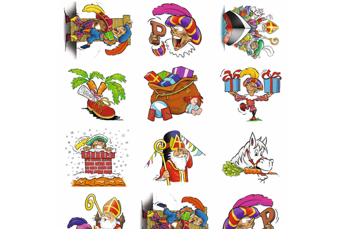 Beloningsstickers 426 Sint met pietjes, 30 motieven, 600 stuks