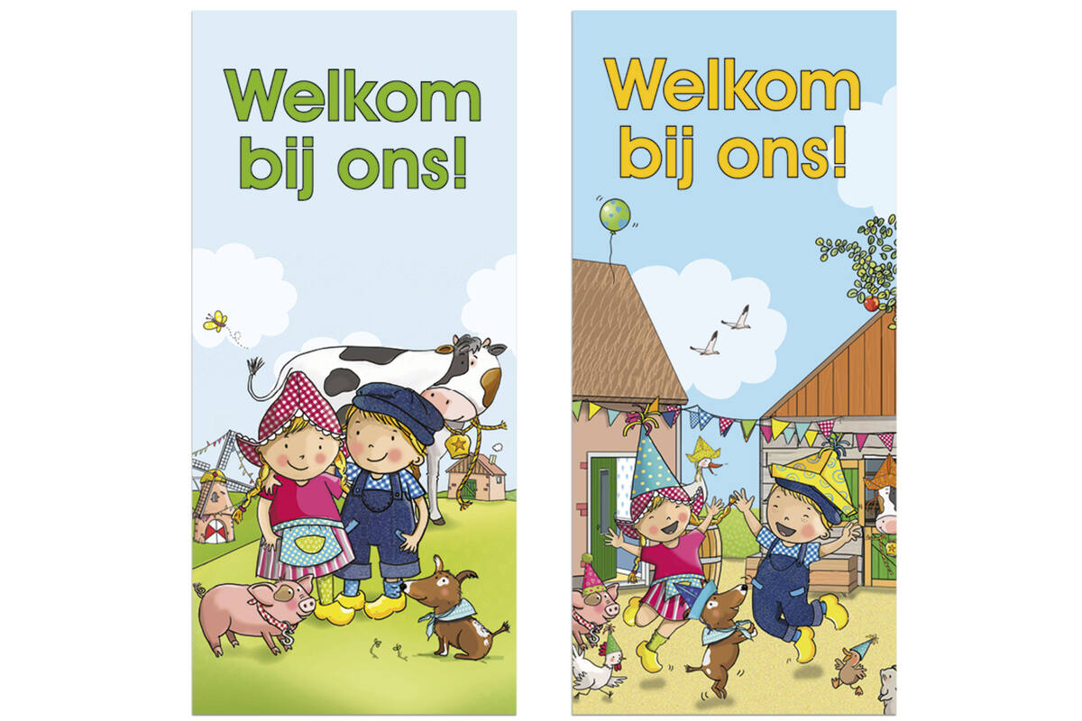 Oproepkaart Fien en Teun 5295 2 motieven, 25 stuks