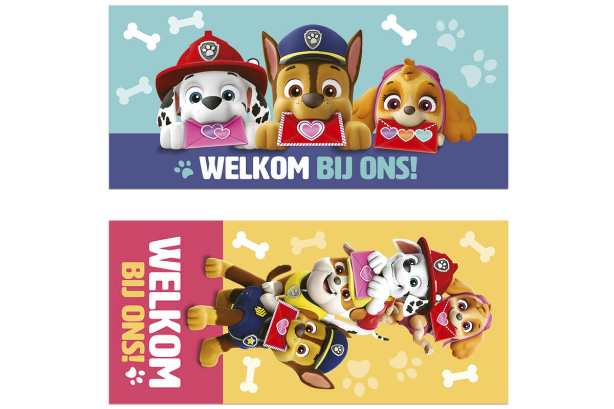 Oproepkaart Paw Patrol puppy love 5296 2 motieven, 25 stuks